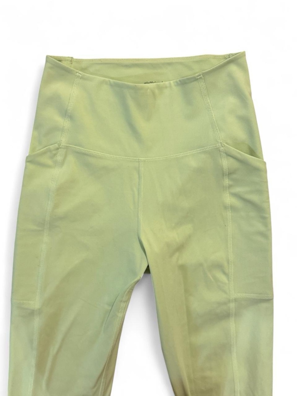 Girlfriend Collective Pilates High Rise Pocket Leggings Size S Lime Green Neon